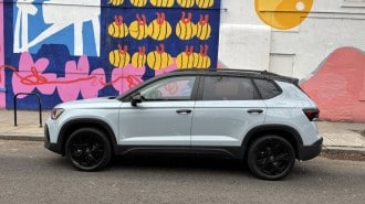 The 2025 Volkswagen Taos seen in profile