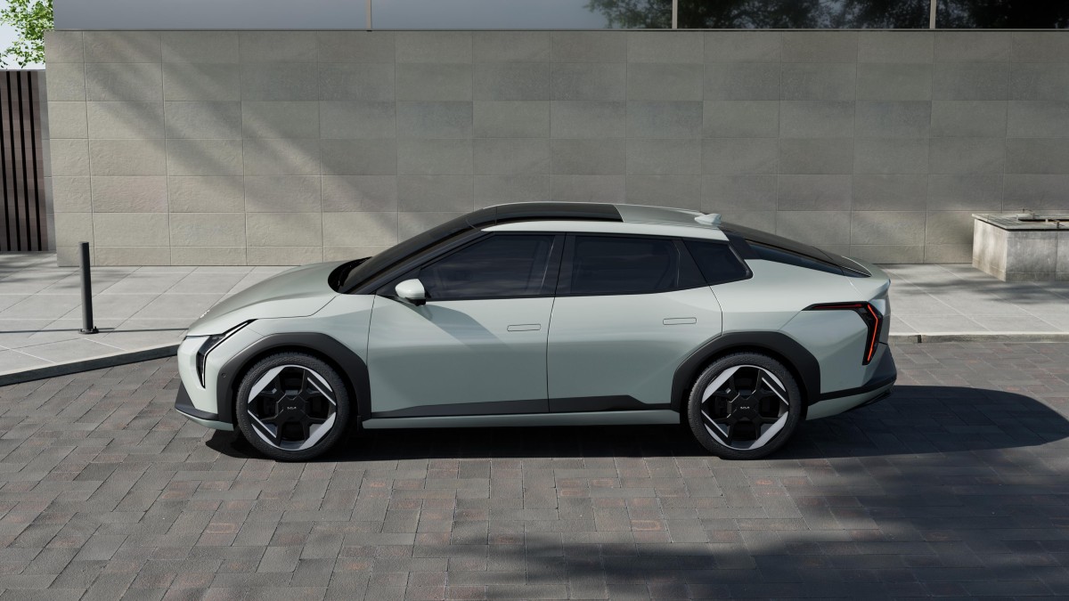 The 2026 Kia EV4 seen in profile