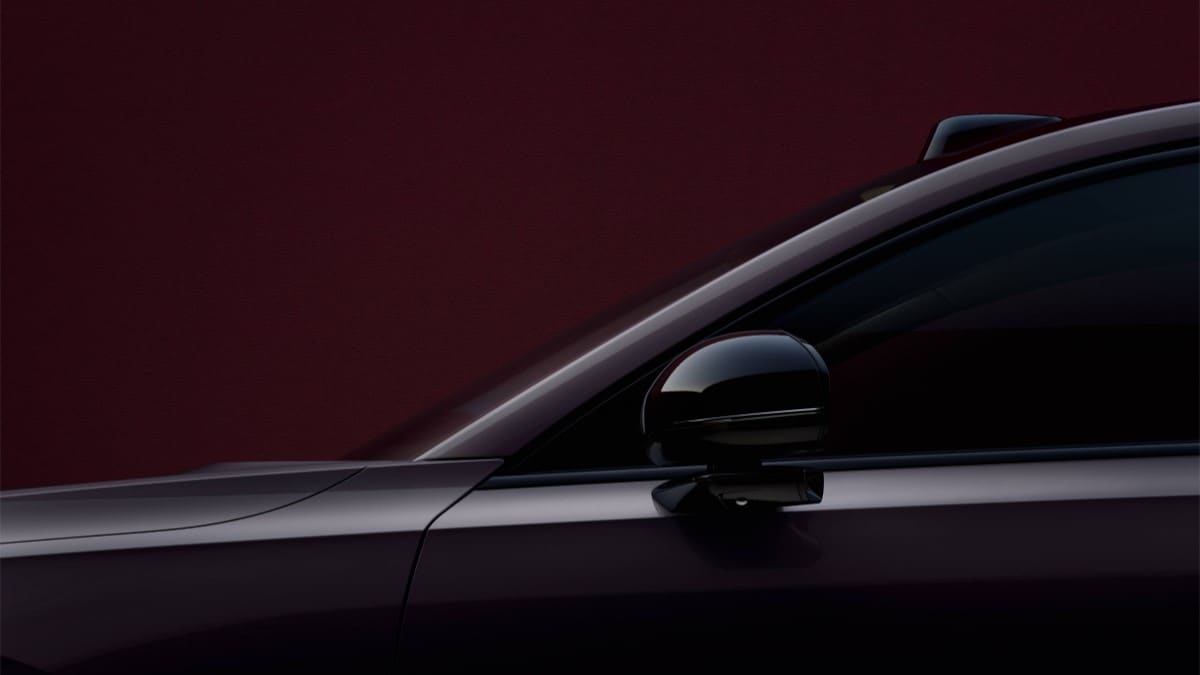 A teaser photo showing part of the 2026 Volvo ES90