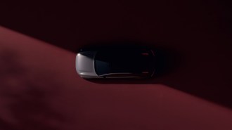 A teaser photo showing the 2026 Volvo ES90 from overhead