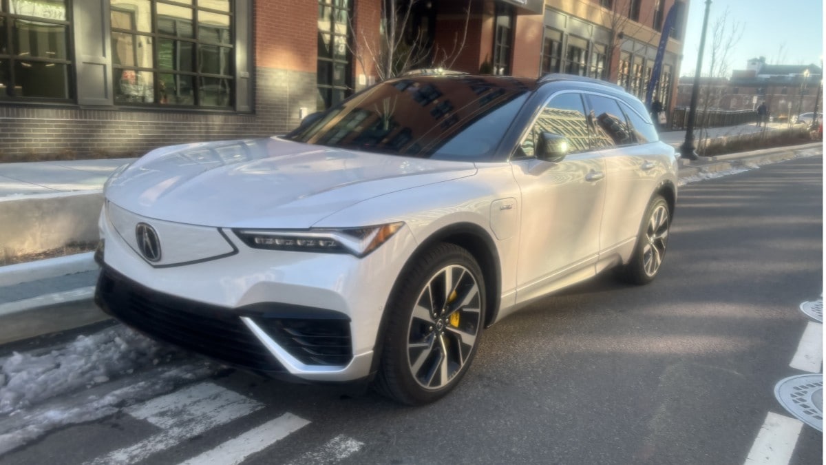 The 2025 Acura ZDX seen from a front quarter angle