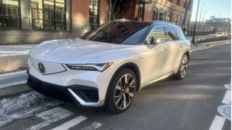 The 2025 Acura ZDX seen from a front quarter angle