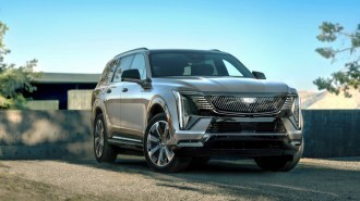 The 2026 Cadillac Escalade IQL seen from a front quarter angle