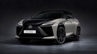 The 2026 Lexus RZ seen from a front quarter angle