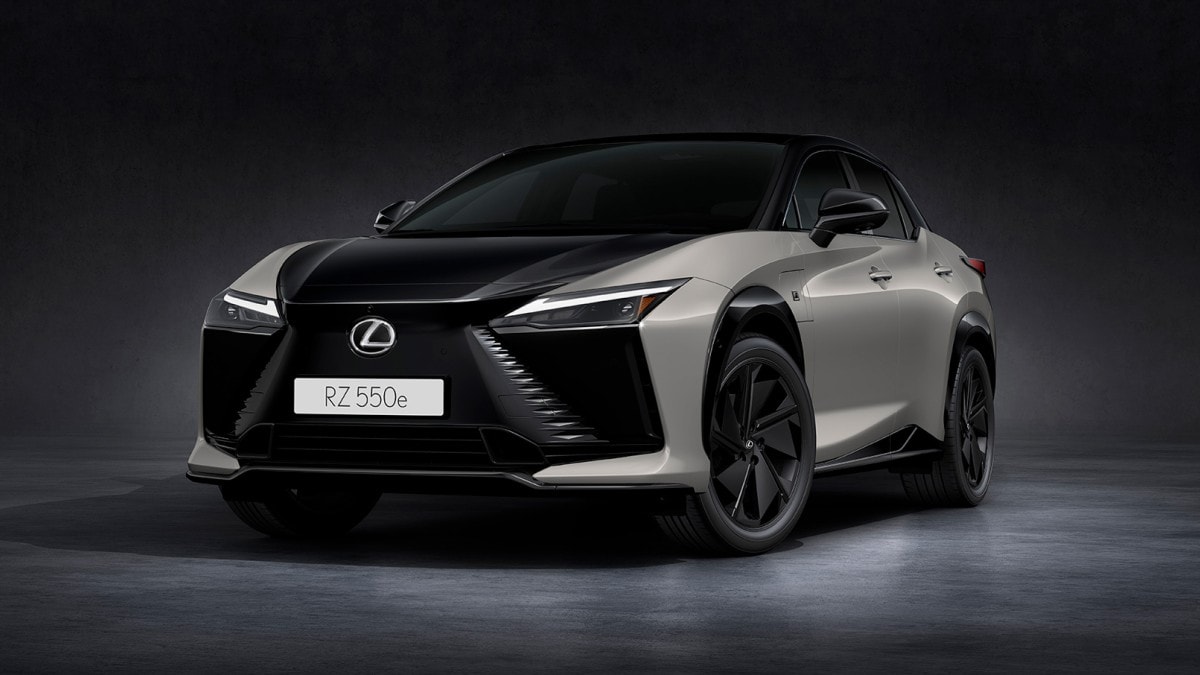 The 2026 Lexus RZ seen from a front quarter angle