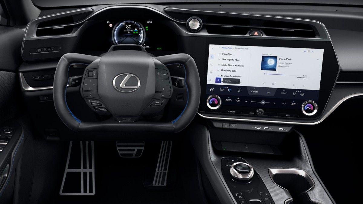 The interior of the 2026 Lexus RZ
