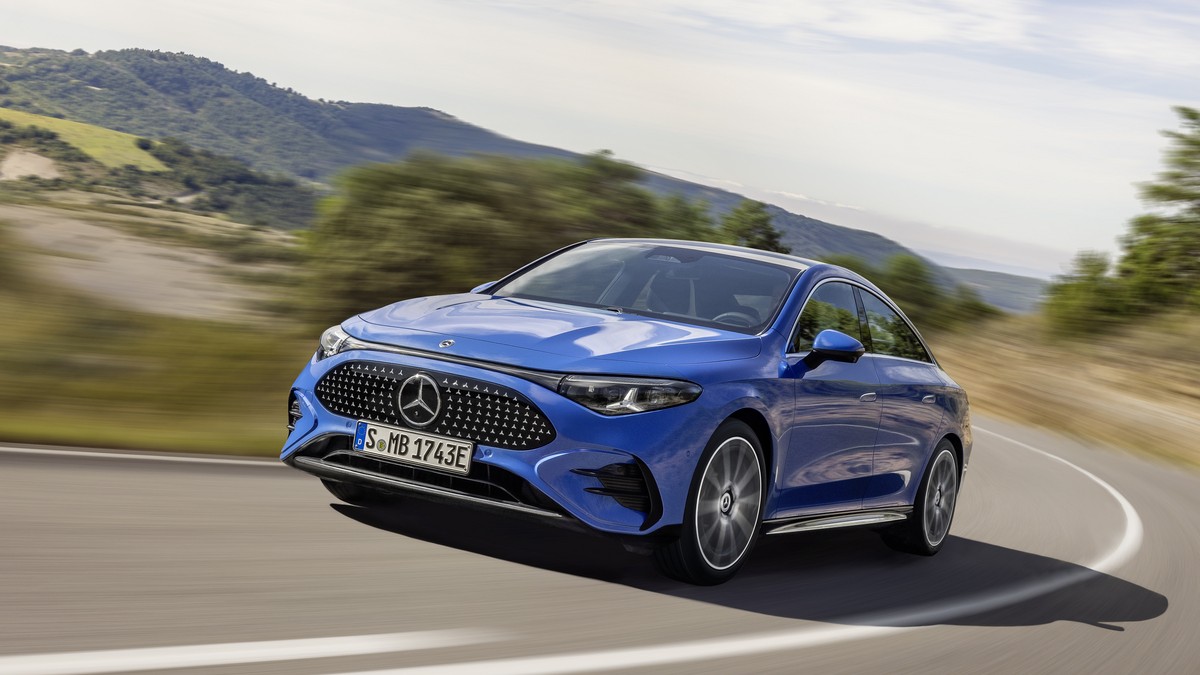 The 2026 Mercedes-Benz CLA seen from a front quarter angle