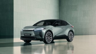 The 2026 Toyota C-HR+ seen from a front quarter angle