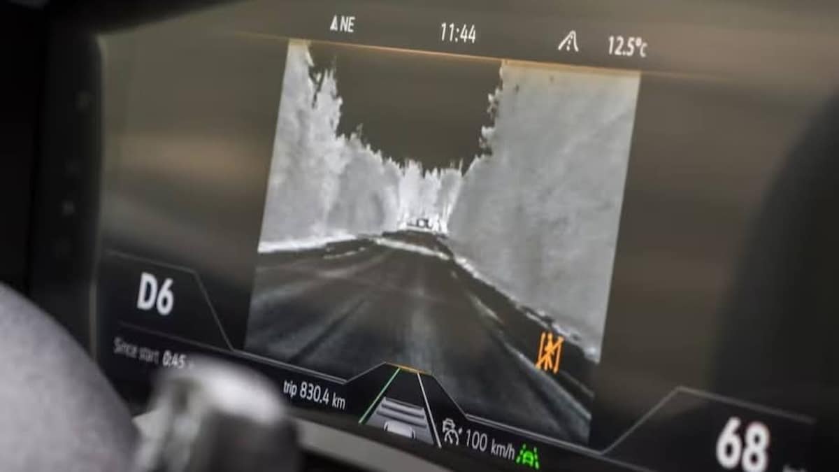 Night vision display in a car's instrument cluster.