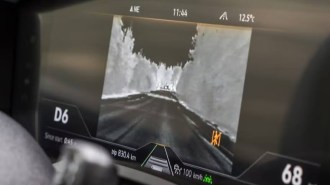 Night vision display in a car's instrument cluster.