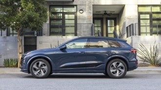The 2025 Audi Q6 e-tron seen in profile