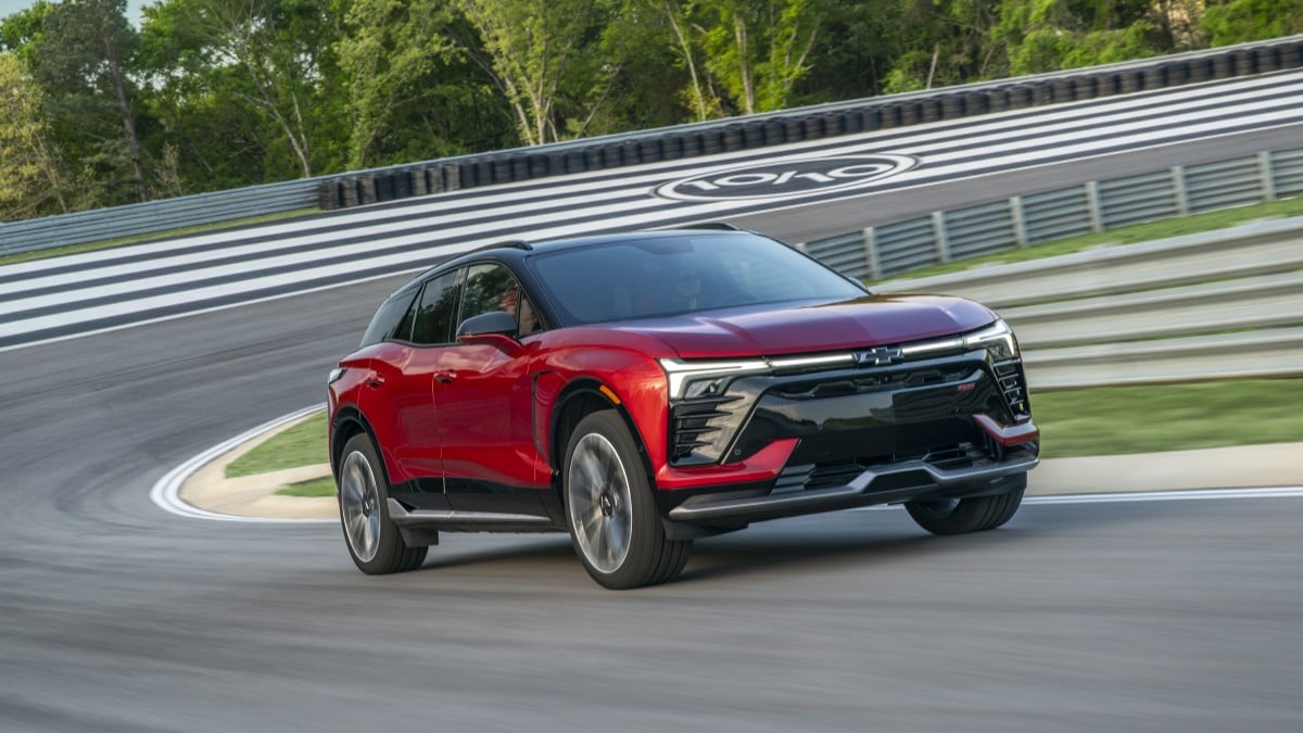 The 2025 Chevrolet Blazer EV SS seen from a front quarter angle
