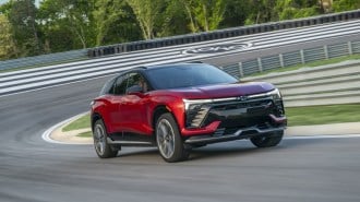 The 2025 Chevrolet Blazer EV SS seen from a front quarter angle