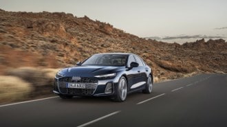 The 2026 Audi A6 seen from a front quarter angle