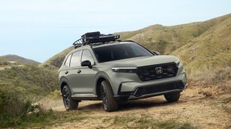 The 2026 Honda CR-V TrailSport seen from a front quarter angle
