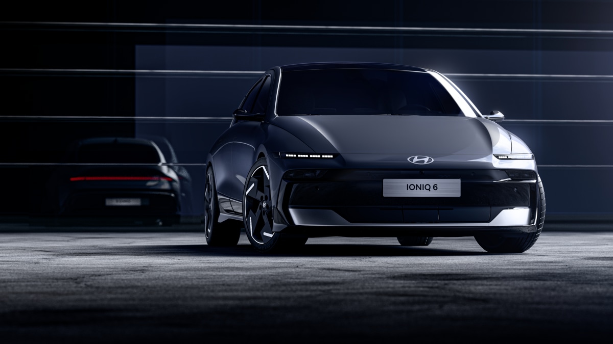 The 2026 Hyundai Ioniq 6 seen from head on