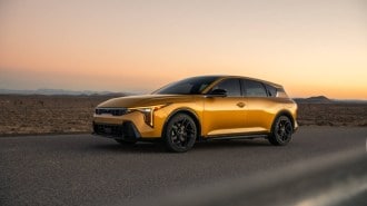 The 2026 Kia K4 Hatchback seen from a front quarter angle