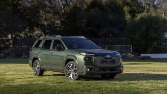 The 2026 Subaru Outback seen from a front quarter angle
