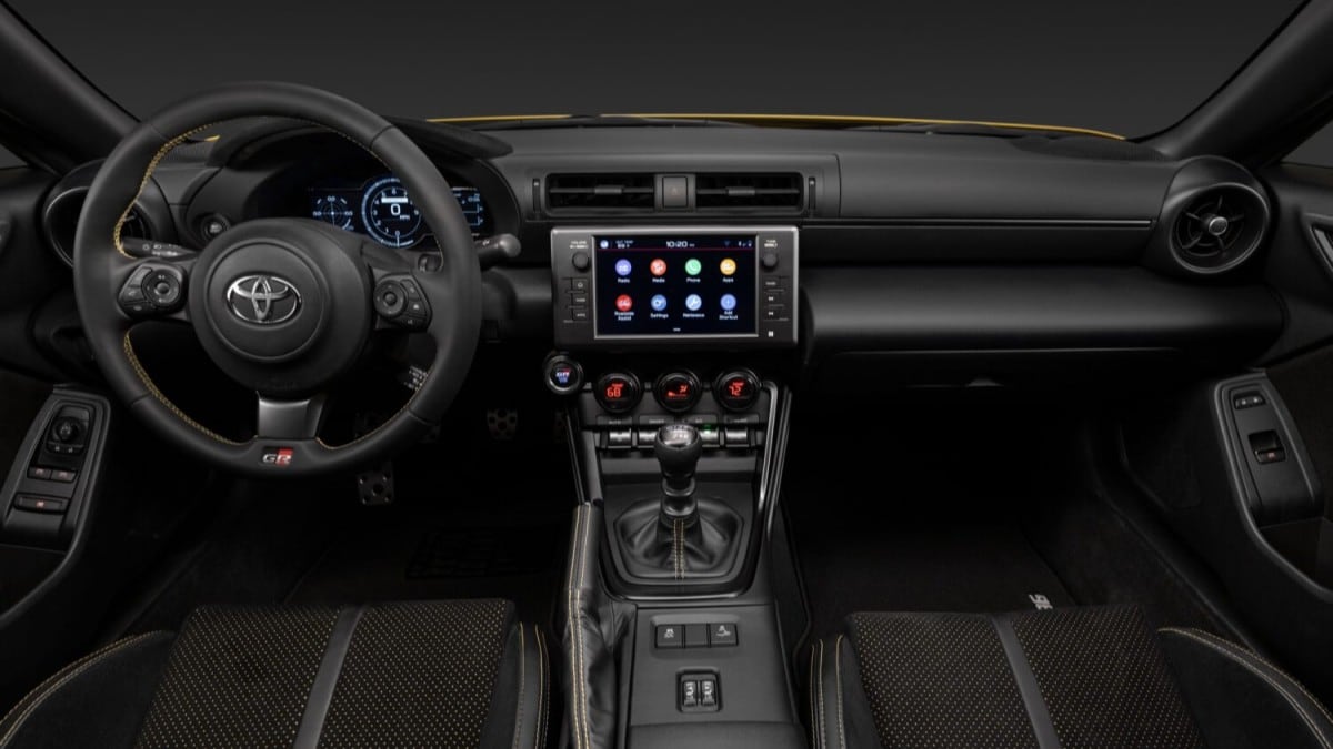 The interior of the 2026 Toyota GR86 Yuzu Edition