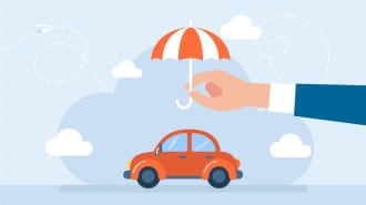 car insurance protection umbrella illustration