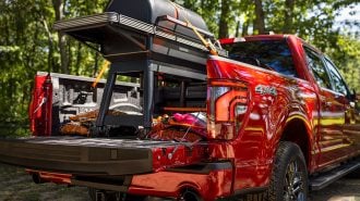 2024 Ford F-150 with a grill in the trunk
