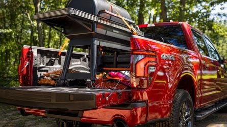 2024 Ford F-150 with a grill in the trunk