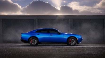 The 2025 Dodge Charger Daytona 4-door seen in profile
