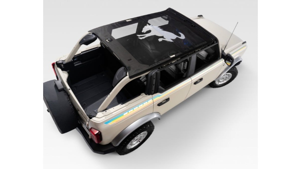 The 2025 Ford Bronco Coastal Package seen from overhead