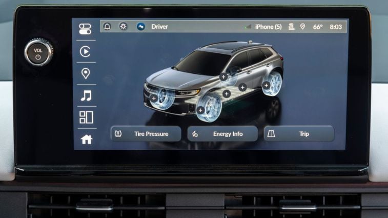 2025 Honda Prologue vehicle info screen.