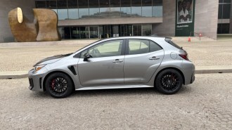 The 2025 Toyota GR Corolla seen in profile