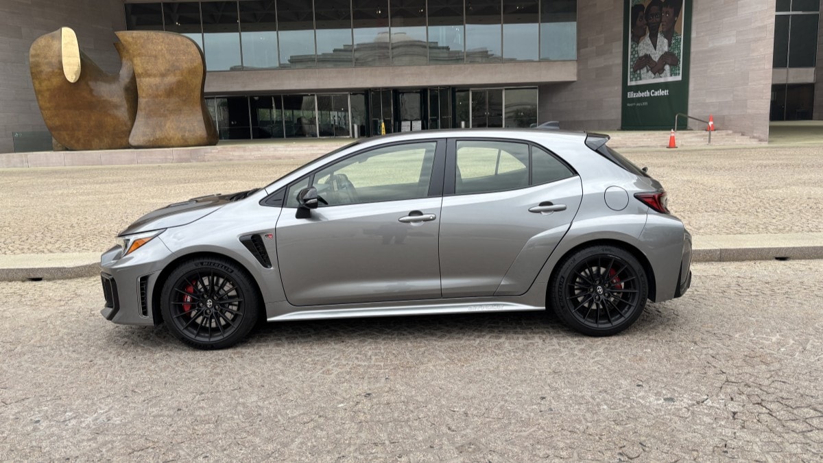 The 2025 Toyota GR Corolla seen in profile