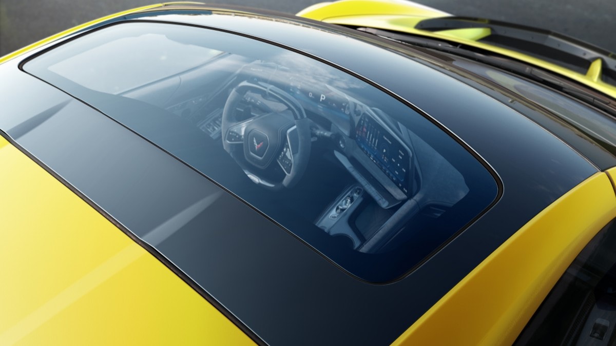The electrochromic roof of the 2026 Chevrolet Corvette