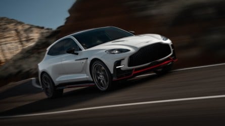 The 2026 Aston Martin DBX S seen from a front quarter angle