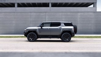 The 2026 GMC Hummer EV SUV Carbon Fiber Edition seen in profile