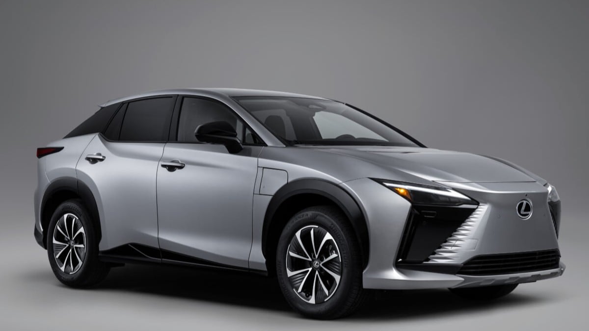 The 2026 Lexus RZ seen from a front quarter angle