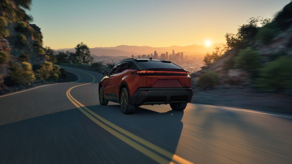 The 2026 Toyota CH-R seen from a rear quarter angle