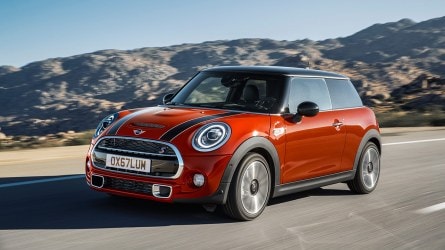 2022 Mini Cooper Hardtop 2 door on the road.