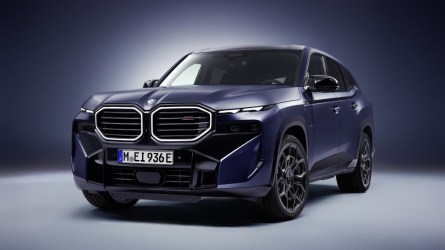 The 2026 BMW XM seen from a front quarter angle