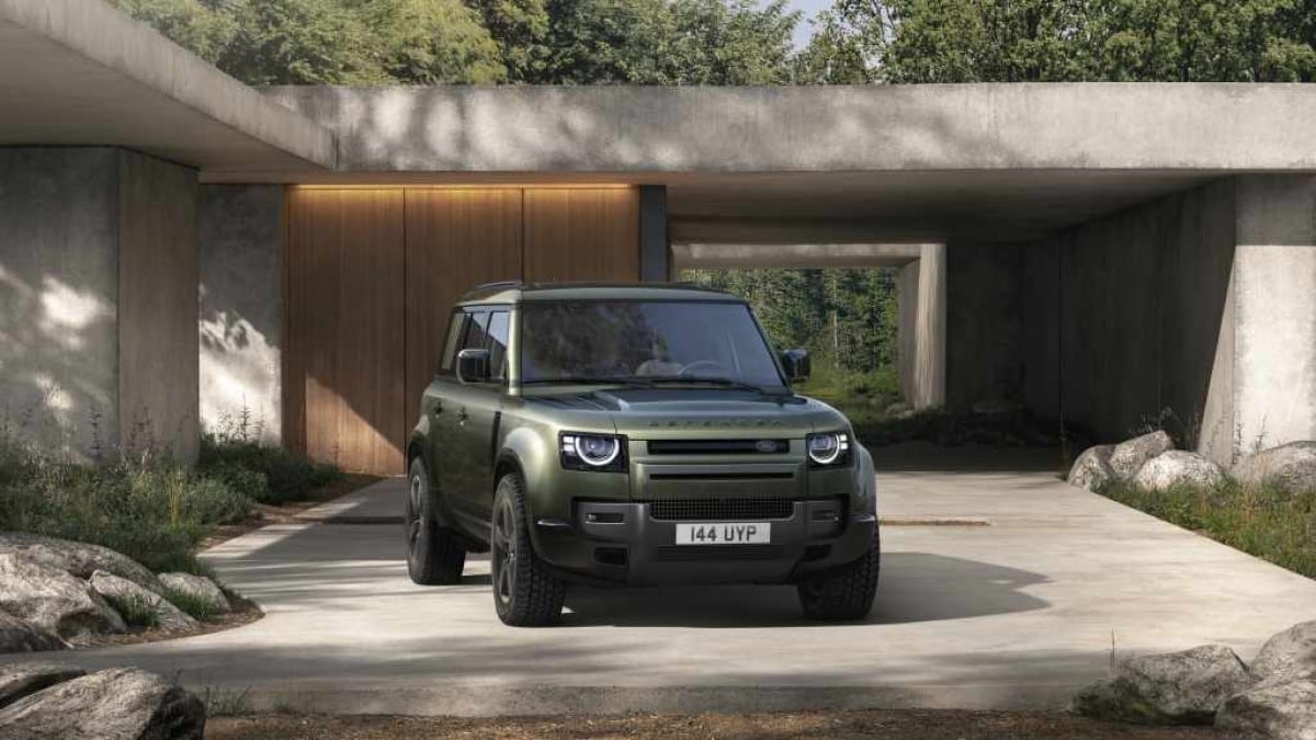 The 2026 Land Rover Defender 110 seen from a front quarter angle